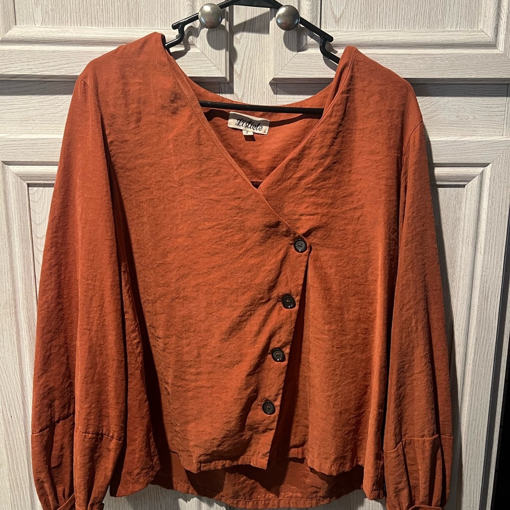 Listicle Terracotta Button-Up Blouse